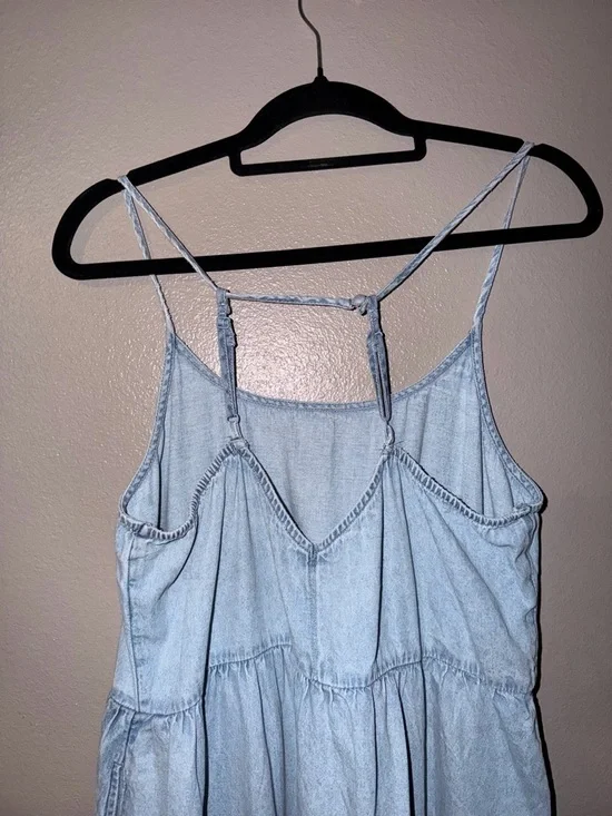 American Eagle Outfitters Light Blue Denim Spaghetti Strap Mini Dress - Picture 5 of 8